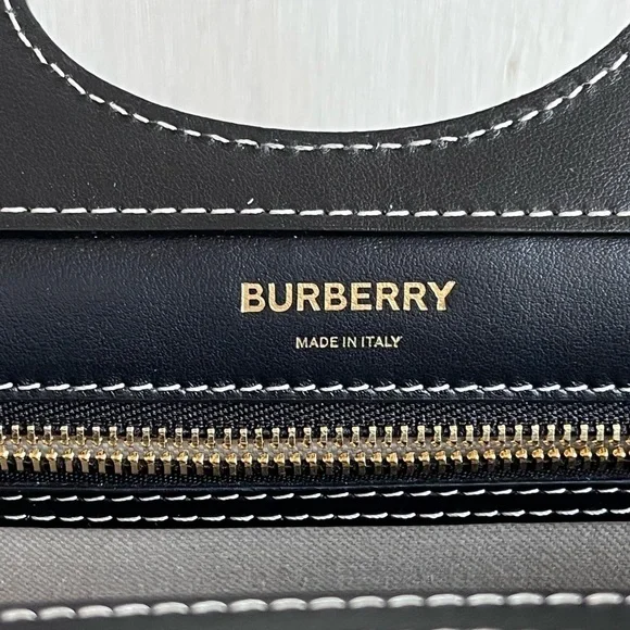 BURBERRY Horseferry Logo Canvas and Leather Pocket Bag - Picture 11 of 14
